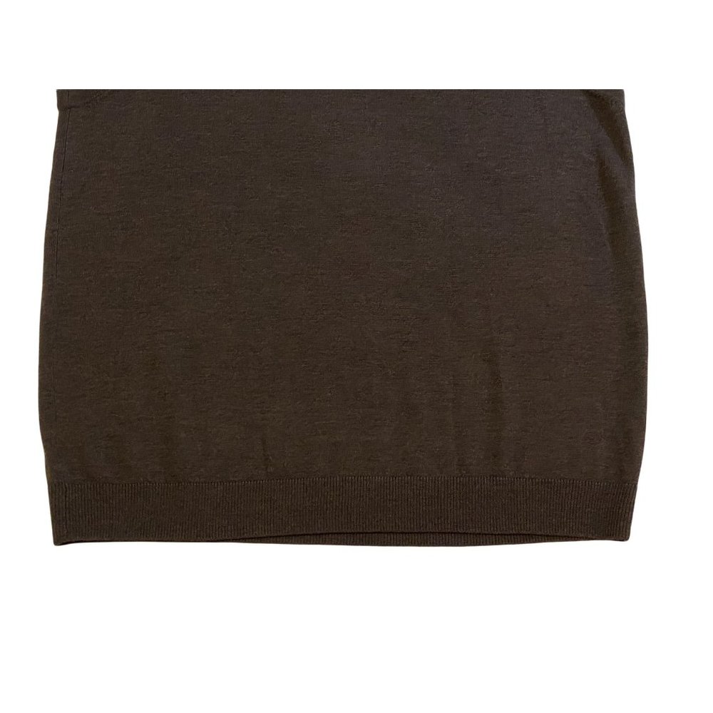 TURNBURY 100% Brown Extra Fin Merino Wool V-Neck Sweater Vest Grandpa Men's XLT - Picture 4 of 7